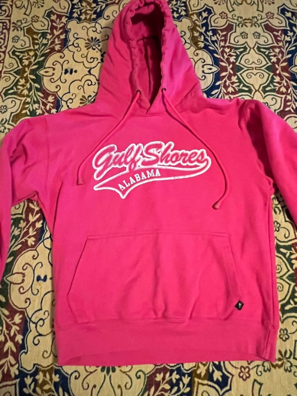 SURF STYLE  Gulf Shores Alabama Pink Hoodie Hoody Sweatshirt Size Small